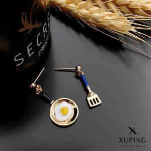 گوشواره فانتزی طرح ماهیتابه ژوپینگ