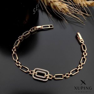 دستبند زنجیر مربعی نگین دار ژوپینگ