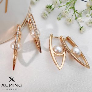گوشواره طرح چشم مرواریدی ژوپینگ