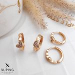 گوشواره حلقه ای قلب نگین دار ژوپینگ