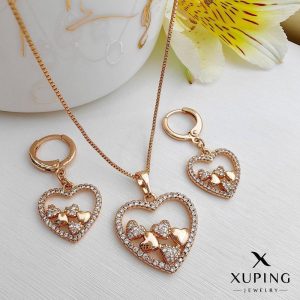 نیم ست قلبی فول نگین ژوپینگ