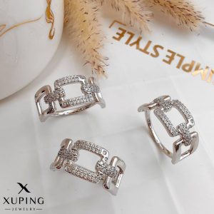 انگشتر طرح طلا نقره ای نگین دار ژوپینگ