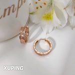 گوشواره حلقه ای توری طرح طلا ژوپینگ