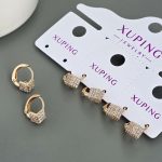 گوشواره حلقه ای نگین دار کوچک ژوپینگ