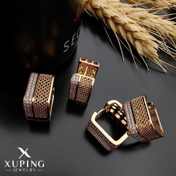 گوشواره مربعی نگین دار ژوپینگ