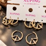 گوشواره حلقه ای طرح طلا نگین دار ژوپینگ